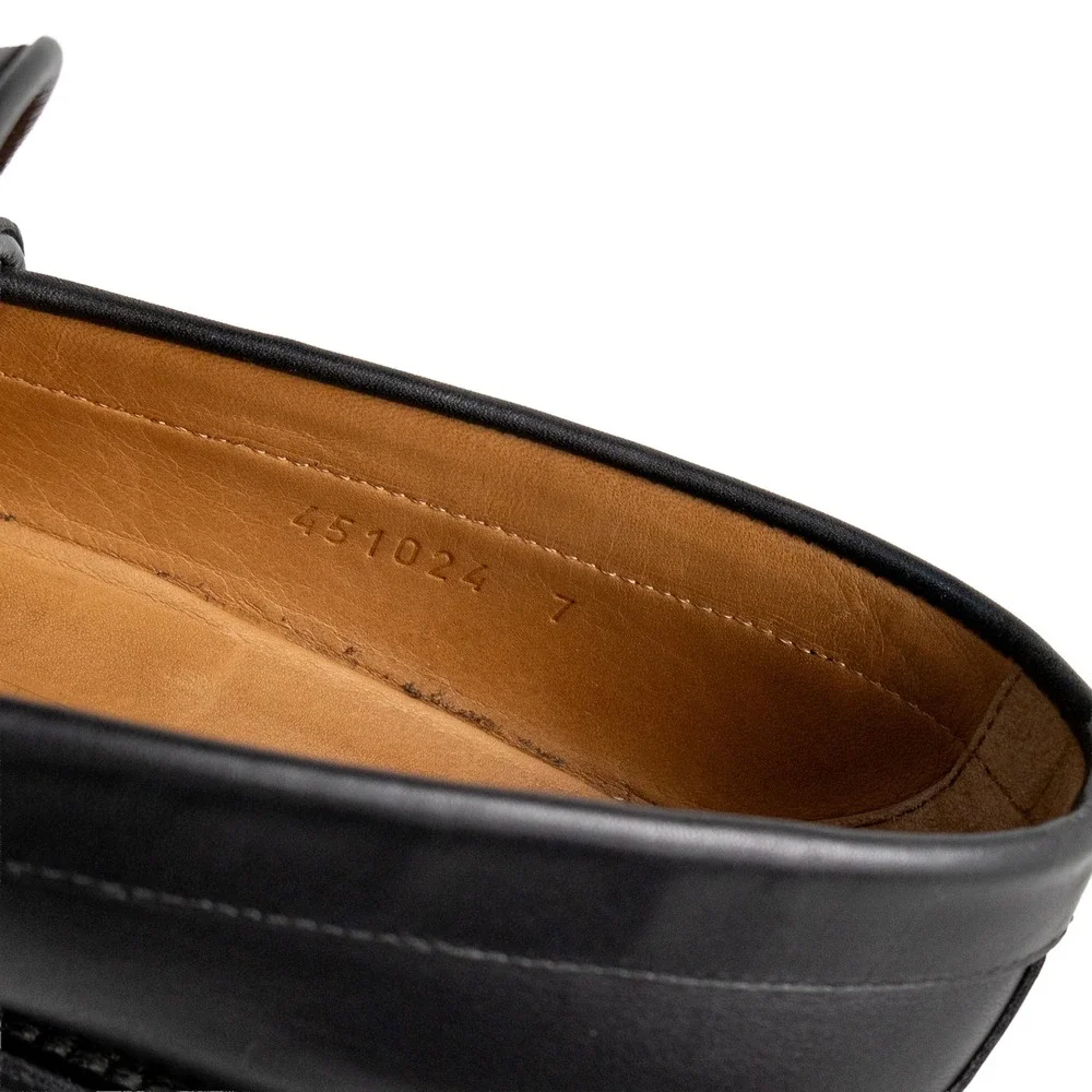Gucci Black Leather Horsebit Lug Sole Loafers Mens Size UK 7 US 8 Made in Italy